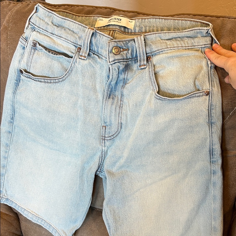 Hollister men’s baggy Faded Blue Denim Shorts